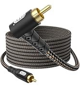 EMK 90 Degree RCA Subwoofer Cable 24K Gold-Plated Connector Nylon Braided Double Shielded – Suppo...