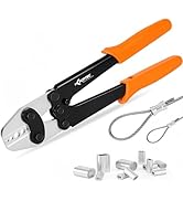 KF CPTEC Wire Rope Crimping Tool 1/16"-3/16" (1.58-5.0mm), Ferrule Swager for Aluminum Oval Sleev...