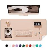 Niniubye Desk Pad, 23.6" x 13.8" PU Leather Non-Slip Desk Mat Large Mouse Pad for Desktop, Waterp...