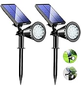 KEV Solar Spot Lights Outdoor,18 LEDs Solar Flood Lights with 2 Modes &amp;Adjustable &amp;IPX65 Waterpro...