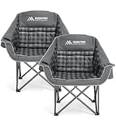 Huskfirm 2 Pack Camping Chairs Oversized Padded Camping Chair Heavy-Duty Foldable Camping Chairs ...