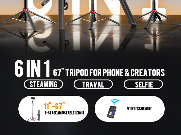 Kinwald magnetic phone tripod with wireless remote