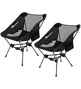 MOON LENCE 2 Pack Portable Camping Chairs Backpacking Chair - The 4th Generation Ultralight Foldi...