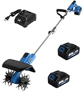 LUXTER 20V Cordless Tiller for Gardening 8.6 Inch Electric Garden Cultivator with 48 Steel Tines ...