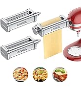 Pasta Attachment for KitchenAid Stand Mixer, Included Pasta Sheet Roller, Spaghetti Cutter and Fe...