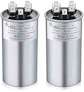Frienda 2 Pcs 35+5 MFD 35/5 uf ±6% 370V or 440V VAC Dual Run Round Capacitor, 35 5 Start Capacito...
