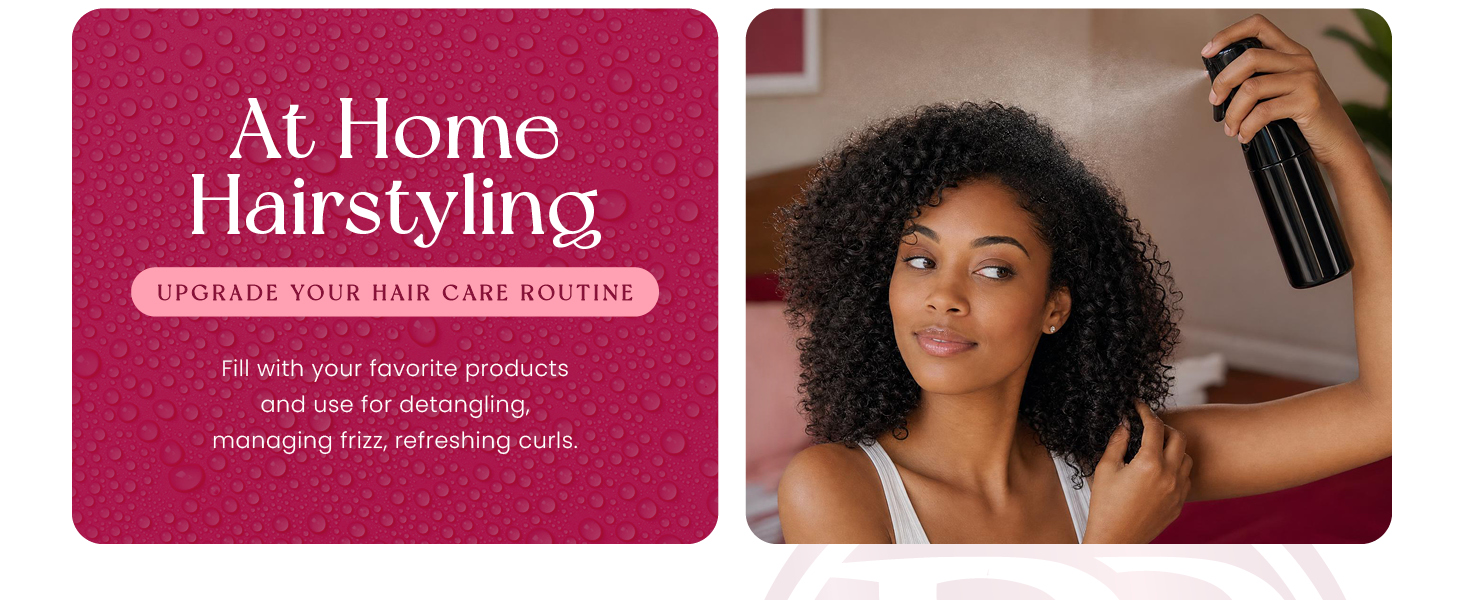 Beautify Beauties Spray Bottles. At Home Hairstyling.