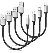 1FT USB C Charger Cable Short, 4Pack USB to USB-C Charge Cord Fast Charging Power Bank, 12 inch B...