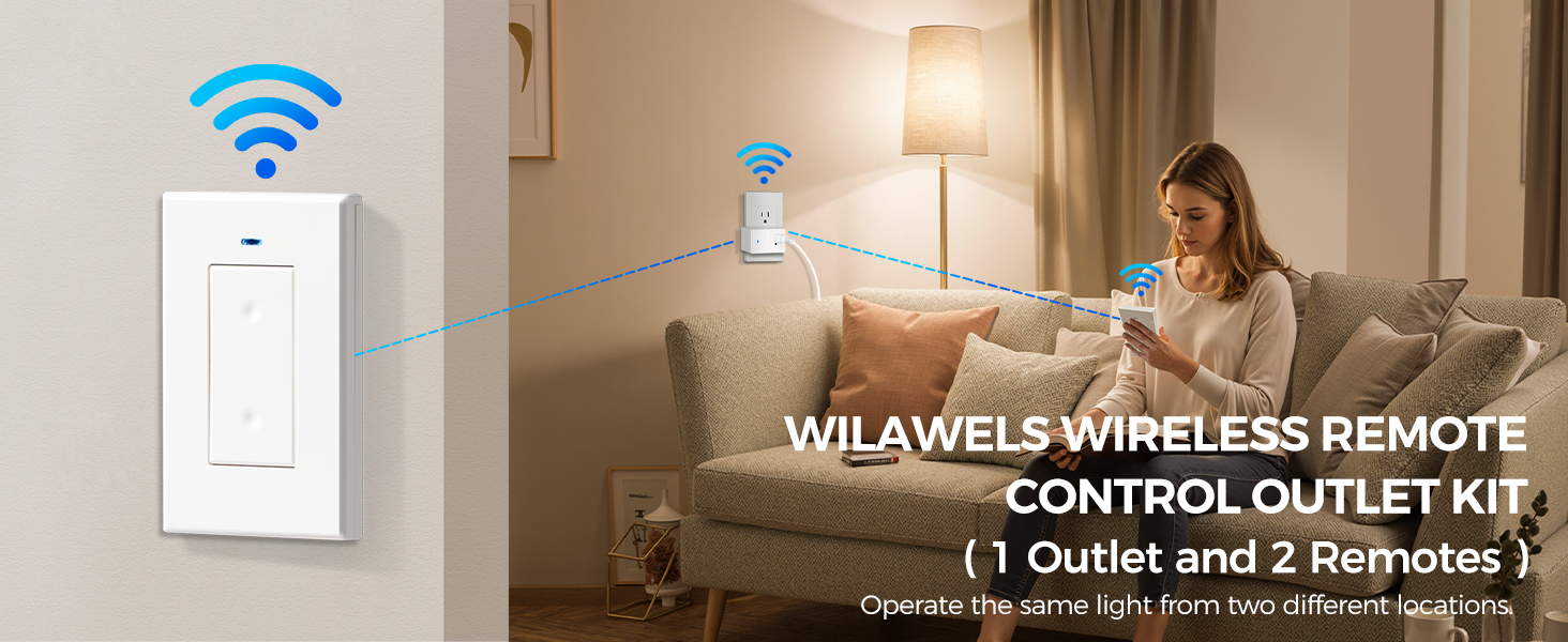 WILAWELS Wireless Wall Switch Remote Control Outlet