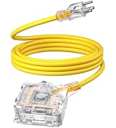 DEWENWILS 10FT Outdoor Extension Cord for Christmas, 6-Outlet with On/Off Switch &amp; Waterproof Sil...