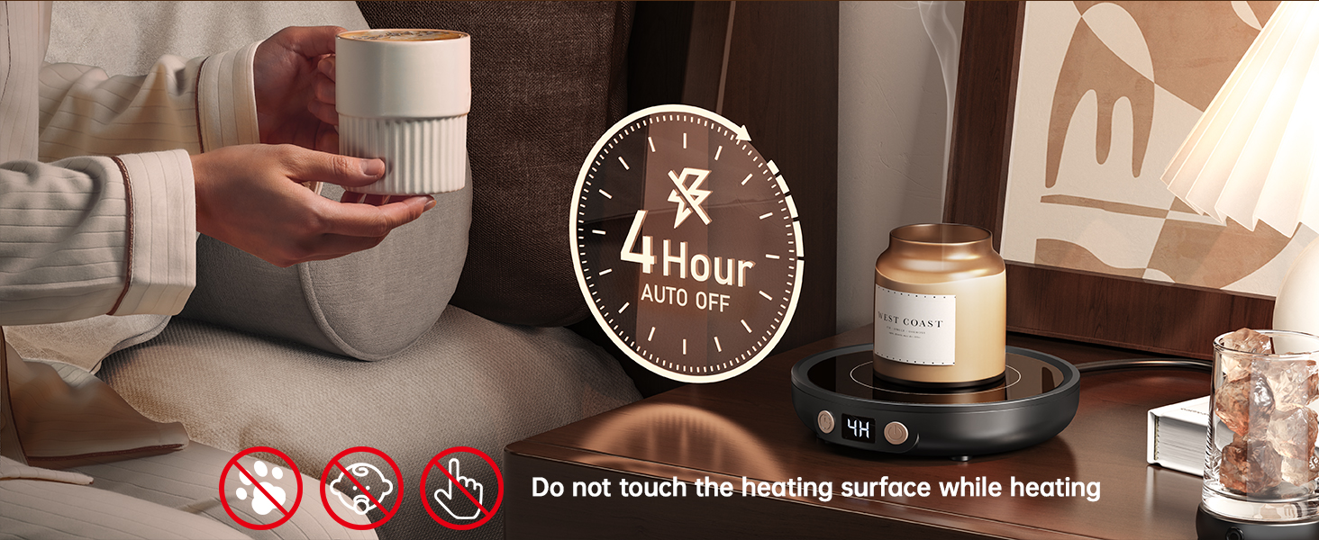 Coffee Cup Warmer for Desk with 3-Temp