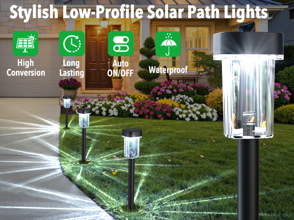 solar pathway lights outdoor waterproof
