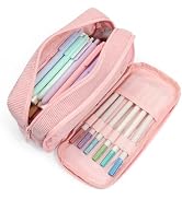SUNEE Pencil Case, Large Capacity Pencil Pouch, Aesthetic Big Pen Bag, Soft Corduroy Pen Box for ...