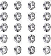 TWTADE 20 Pcs Ball Bearing Double Shielded Mini Carbon Steel Deep Groove for Skateboard Shoes,Mot...