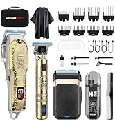 HIENA PRO Hair Clippers for Men Professional, Cordless Barber Clipper and T-Blade Beard/Hair Trim...