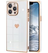 IAIYOXI Case for iPhone 16 Pro Max - Rectangle Design, Full Camera Protection, Cute Heart Pattern...