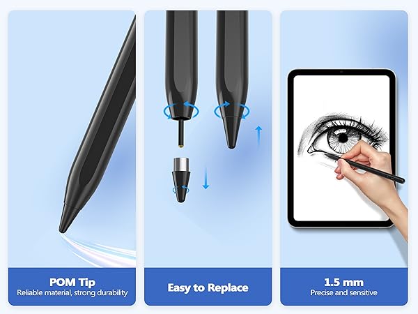 Stylus Pen, Stylist Compatible for iOS/Android Touchscreens/Phones, Rechargeable Stylus Pen