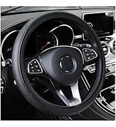Leather Steering Wheel Cover,Anti Slip Car Steering Wheel Cover for Car Decorations &amp; Steering Wh...