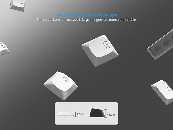 Low Profile Keycap, Shine Through Keycaps, Custom Keyboard Keycaps 75 Percent