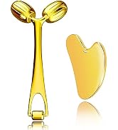 Yeamon Face Massager, Metal Face Roller Gua Sha Massage Tool for Face Neck Eye Body Skin Care, Fa...