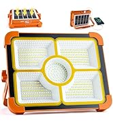 200W Solar Rechargeable Work Light, 474 LED 12000LM Portable Flood Lights, 12000mAh LED Work Ligh...