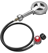 Veralune High Pressure Cast-Iron Propane Burner Head, Round Burner Head with 20 PSIG Adjustable R...