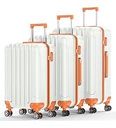 Nazhura Hard Shell Luggage Set, 3-Piece Hardside Suitcase Set, 20-inch, 24-inch, 28-inch Luggage,...