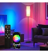 Qaubauyt Smart LED Floor Lamp with APP Control &amp; RGB Colors - Dimmable Standing Lamp for Living R...