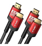 JSAUX 8K HDMI Cable 2.1 6ft 6 Pack, 48Gbps High Speed HDMI Cable Braided HDMI Cord, 4K 120Hz 144H...