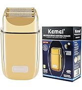 Kemei Cordless Metal Double Electric Shaver Razor for Men Close Electric Shavers, Type-C Recharge...