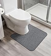 Bosap Toilet Rugs U Shaped Bathroom Rug,Machine Washable Non Slip Quick Dry Super Absorbent Ultra...