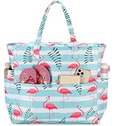 Beach Pool Bags Tote for Women Ladies Large Gym Tote Carry On Bag With Wet Compartment for Weeken...