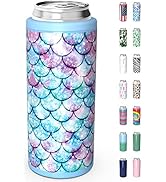 TILUCK Skinny Can Cooler for Slim Beer &amp; Hard Seltzer, Stainless Steel, Doucle-Walled Stainless S...