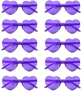 NACHLYNN 10 Pairs Heart Sunglasses Women Rimless Heart Shaped Sunglasses Candy Color Heart Glasse...