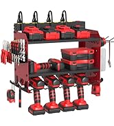 Power Tool Organizer with Charging Station, Wall Mount Garage Holder, Utility Rack for Storage Dr...