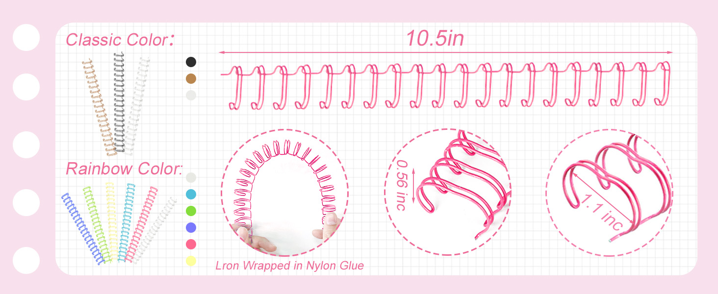 binding coils, spiral binding, comb binding spines 