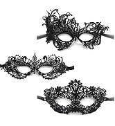 TFTSR Masquerade Masks for Women Couples,Men Mardi Gras Masks,Girls Black Gold Lace Masks,Adults ...