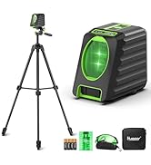 Laser Level with 60in Tripod, Huepar 150Ft / 150° Self Leveling Lazer Leveler Tool Outdoor Use(Pu...