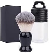 LIGOFLORA 2 in 1 Men’s Shaving Brush Set-White Synthetic Hair Shaving Brush with Spiral Travel Ca...
