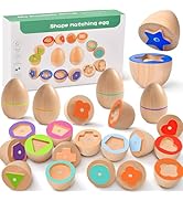 Atoylink Wooden Matching Eggs Toys for Toddlers 3-5 with Magnetic Shape Sorter, Montessori Sensor...