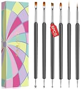 SAVILAND Nail Art Brushes Set - 6pcs Double-End Nail Art Tools Professional Nail Art Kit Dotting ...