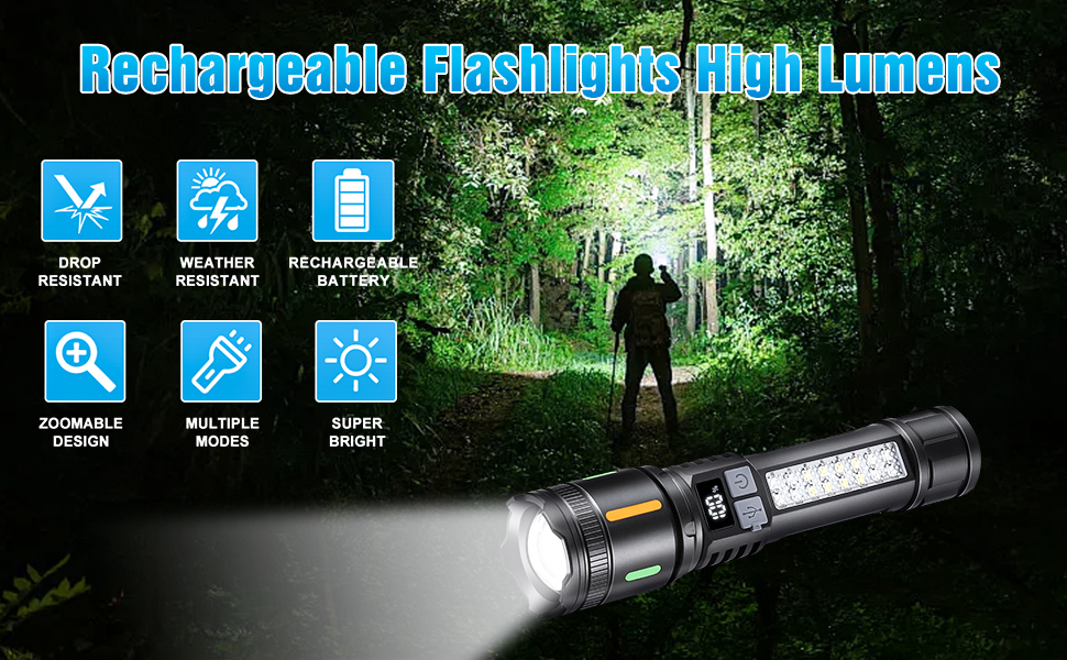 Flashlights High Lumens Rechargeable; rechargeable flashlights; flashlights high lumens rechargeable