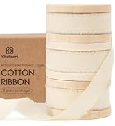 Vitalizart White Cotton Ribbon Handmade Fringe 5/8