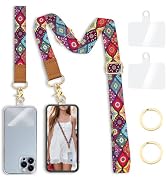 Yonlevres Phone Lanyard Crossbody Wrist Strap, Boho Bohemian Cell Phone Lanyards for around the N...