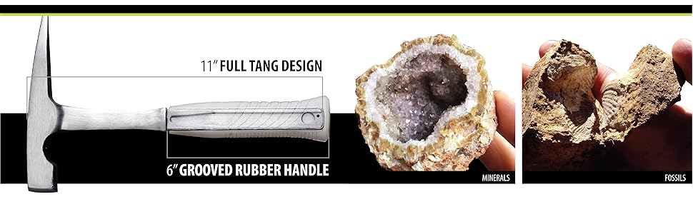 archaeologists fossils geode geodes grooved rubber handle rock hounds