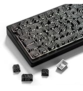 Double Shot PBT Keyboard keycaps Set,Black Topographic,Shine Through Custom keycap,Side Printed k...