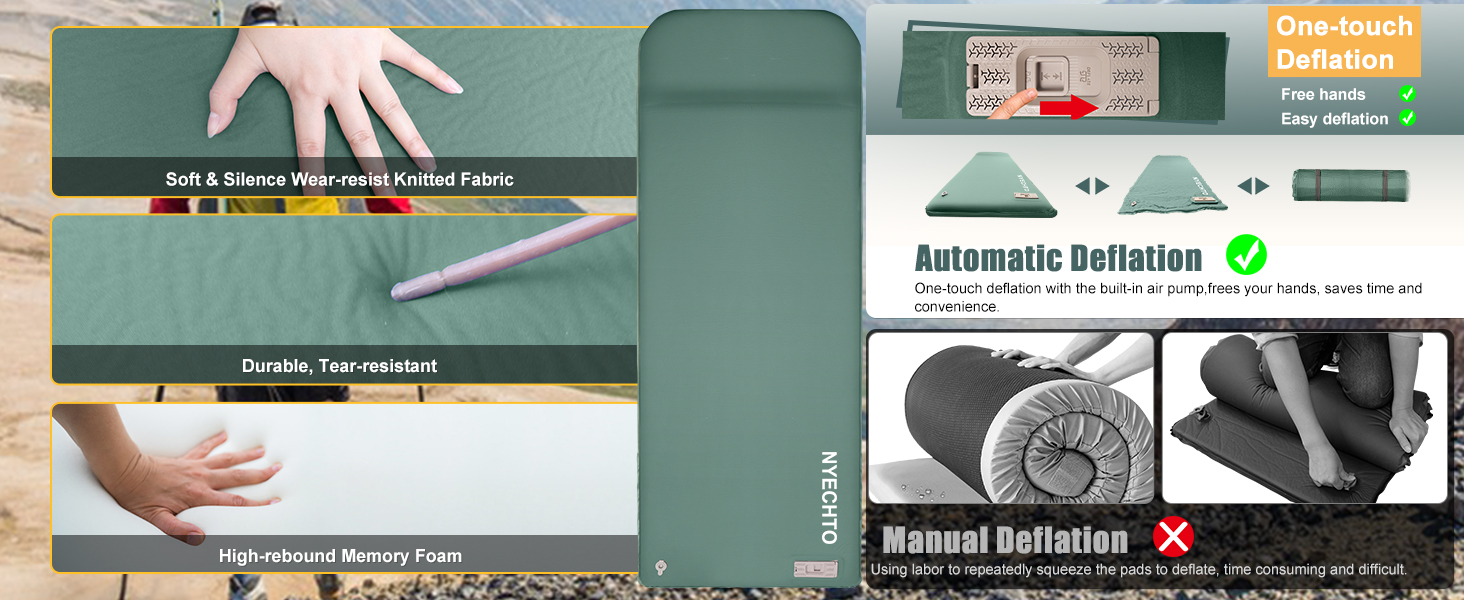 One touch fast inflation camping mattress