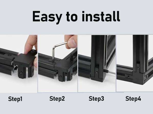 3-way corner top bracket black kit