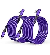 2-Pack USB C to USB C Cable 60W, 10ft+10ft Right Angle 90 Degree USB Type C Charger Fast Charging...