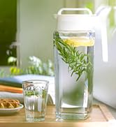 Lustroware TwistServe Airtight Pitcher - 2.1L (70oz), Heat Resistant, BPA-Free SAN Plastic, Screw...